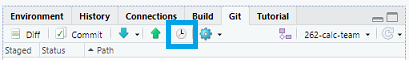 Screenshot of the top right panel icons with the clock highlighted for History